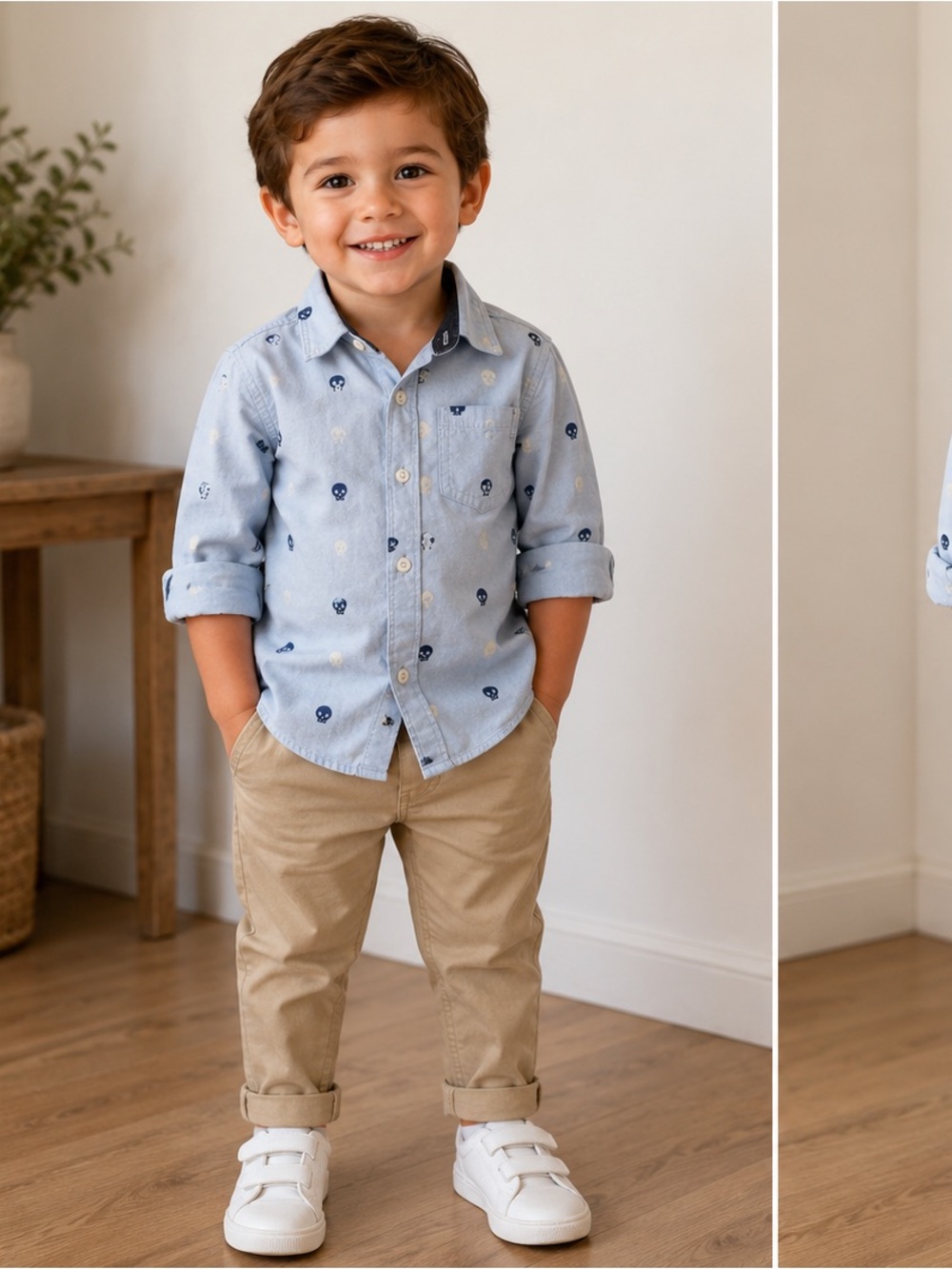 Gymboree Baby Boys Skull Print Button-Up Shirt – Size 3T